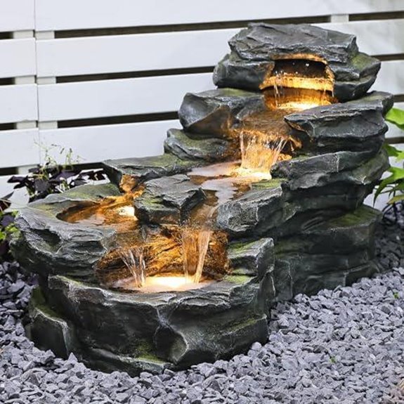 37 5 tier rock fountain