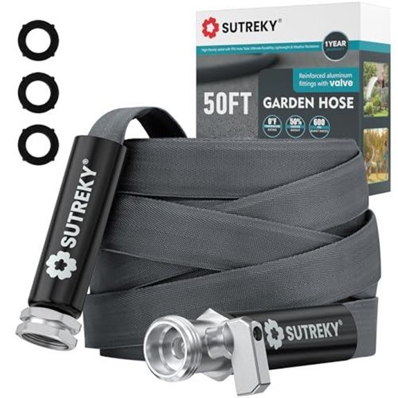 50ft lightweight garden hose with valve