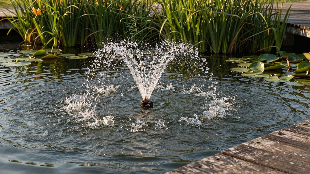 aeration fountain boosts oxygen and circulation