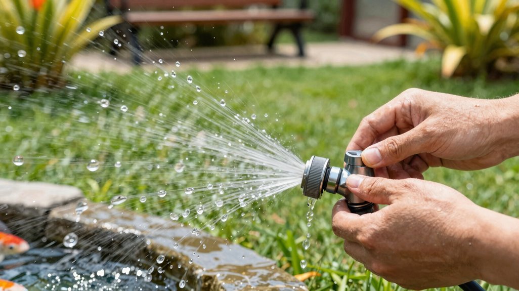 5 Steps to Clean Your Koi Pond Filter 2 backwash clears water flows