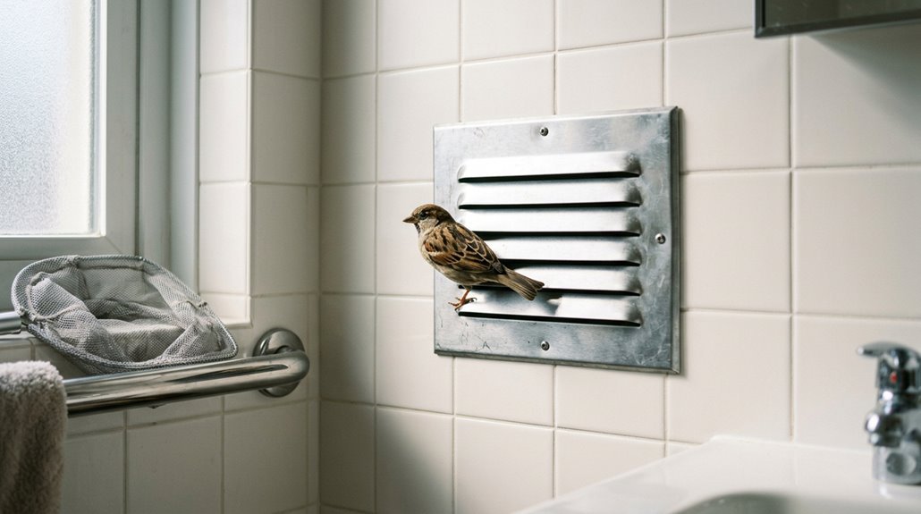 bird removed from bathroom vent humanely