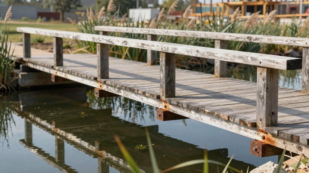 bridge building precedes pond excavation