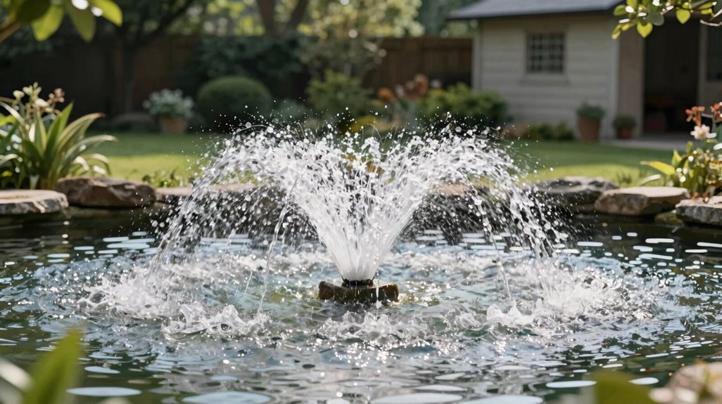 calibrated fountain matching pond depth