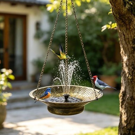 5 Best Solar Fountains for Hummingbirds in 2026 4 calidecor hanging solar birdbath