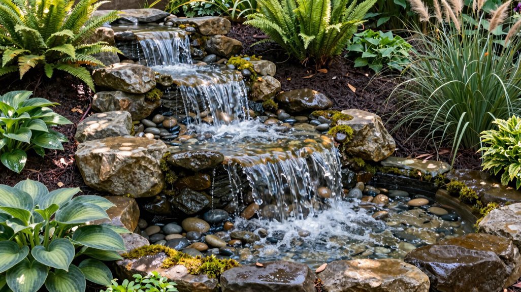 cascading tiered fountain garden