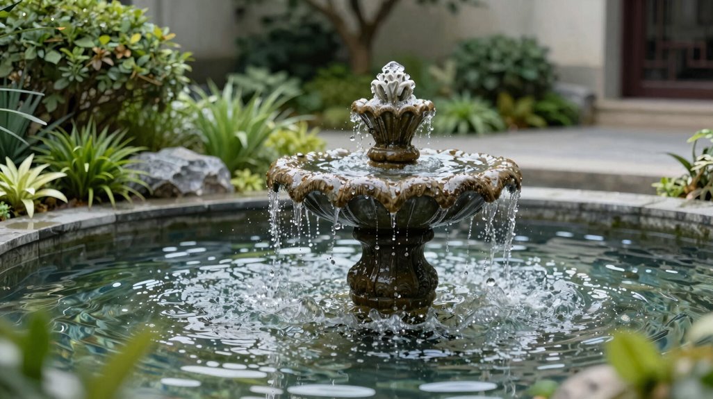 centerpiece fountain anchors tranquil yard
