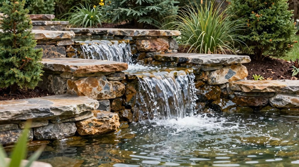 Retaining Wall Waterfall Ideas: 7 Designs for Your Backyard 2 classic stone waterfall landscape construction