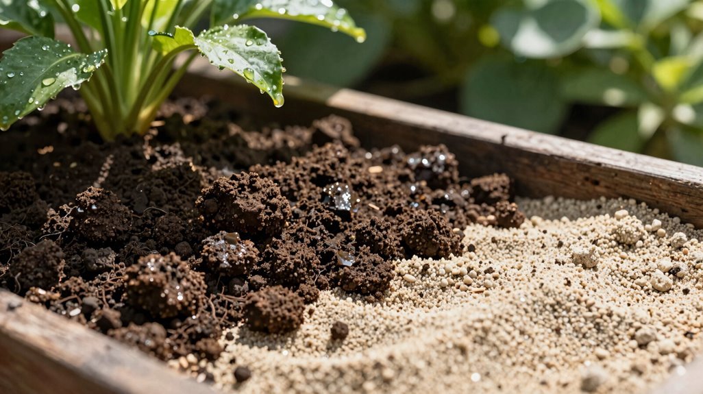 clay holds sand drains faster