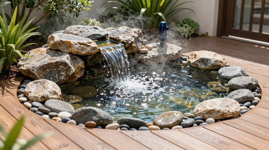 compact balcony waterfall ponds