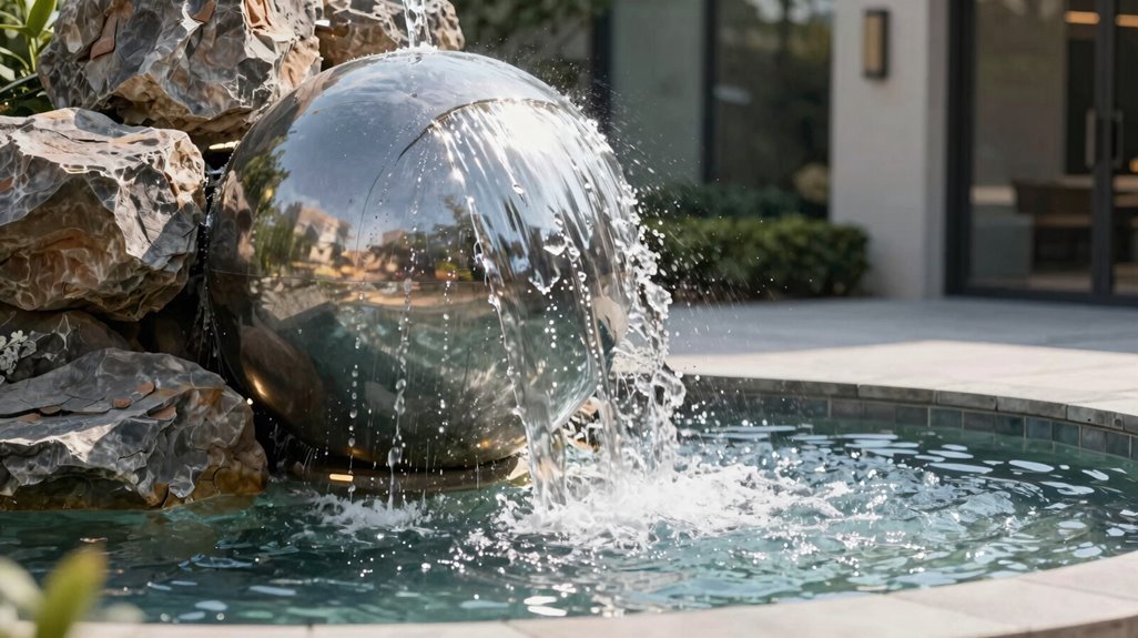 compact sphere waterfall fountain 3ft