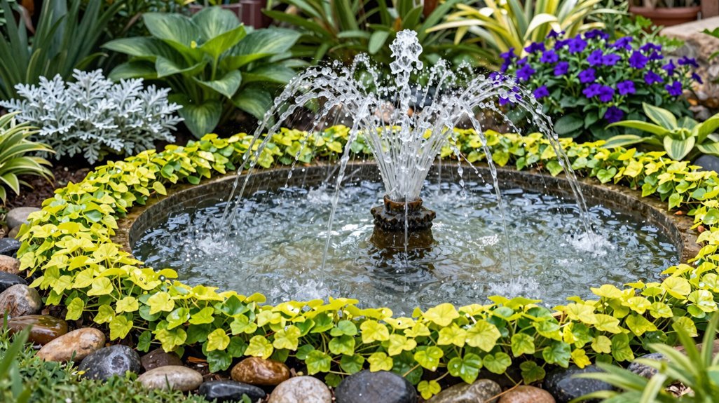 5 Plants Around Fountain Ideas for a Stunning Garden Display 4 creeping jenny wet border groundcover cascade