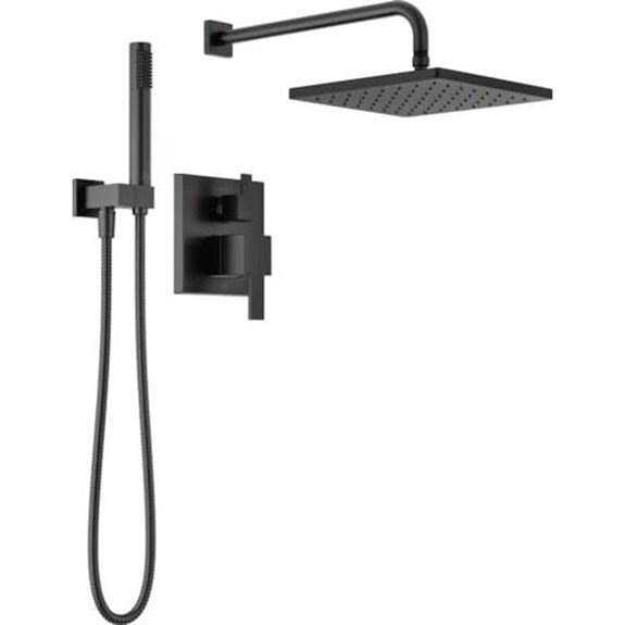 delta modern 14 series matte black shower system