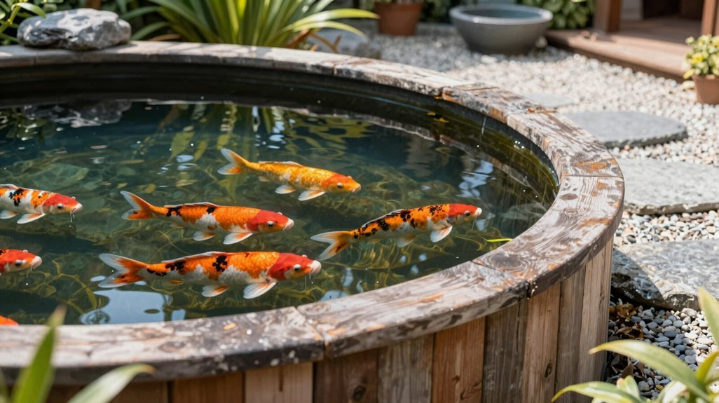 depths for temperature stable koi ponds