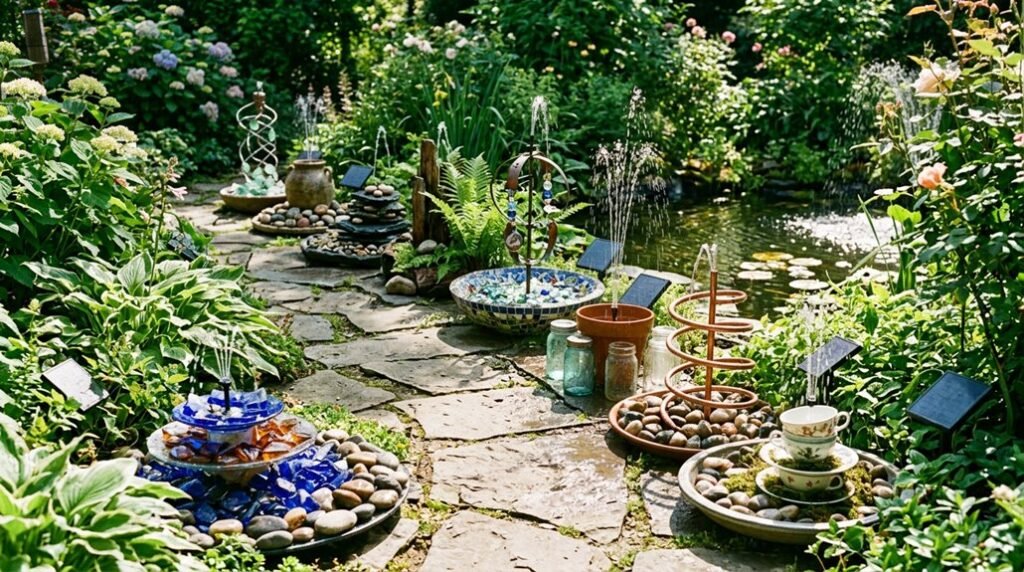diy solar garden fountain ideas