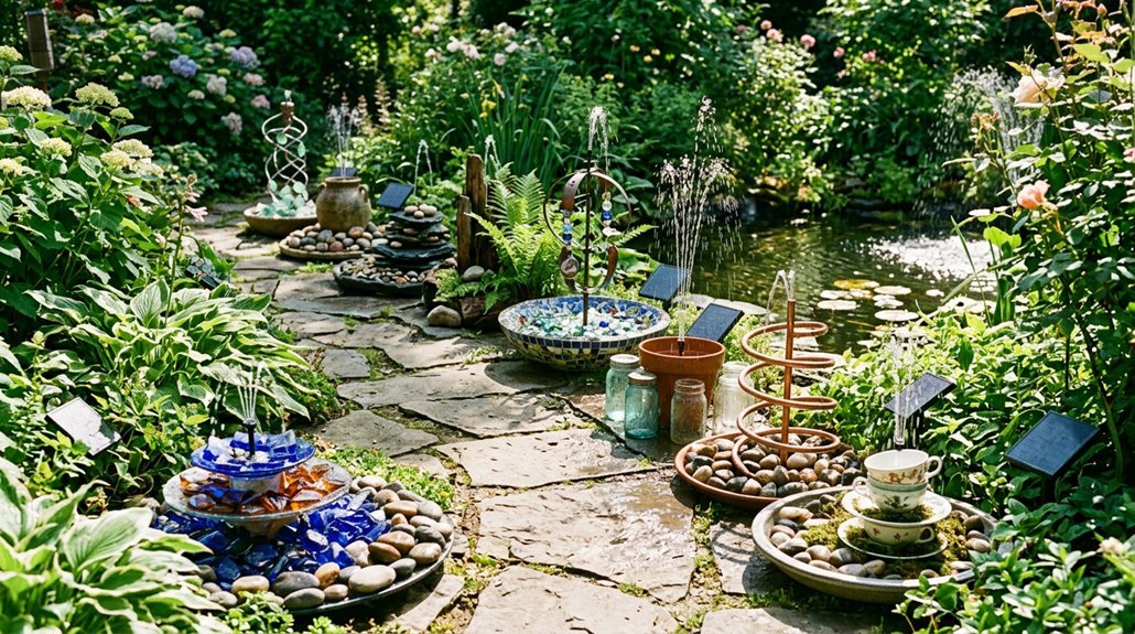 diy solar garden fountain ideas
