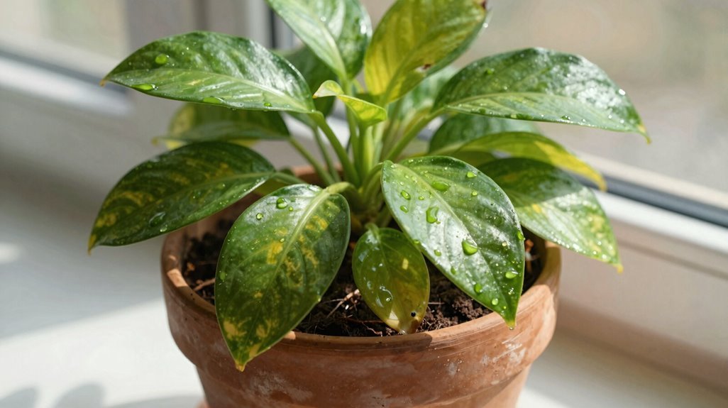 drooping pothos reveals moisture