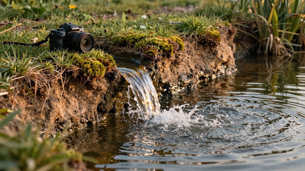 earthen spillway blends natural drainage