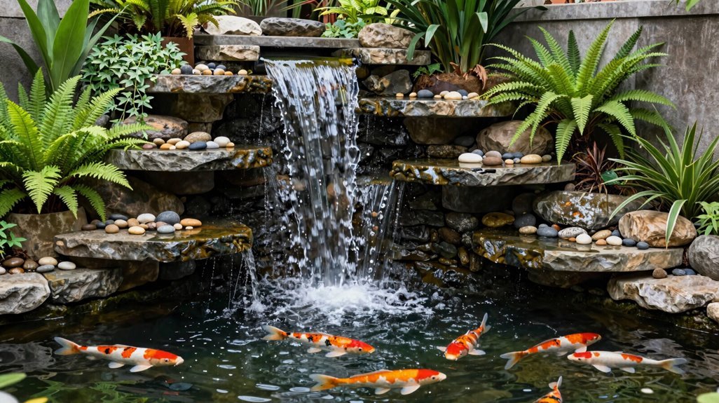 excavate shelves for waterfall ecosystem
