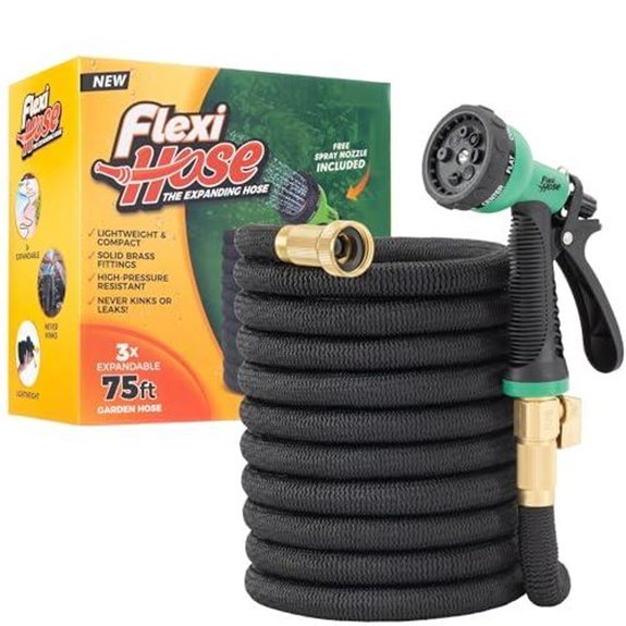 expandable garden hose with nozzle 75ft 8 function