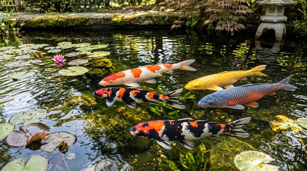five koi varieties for ponds