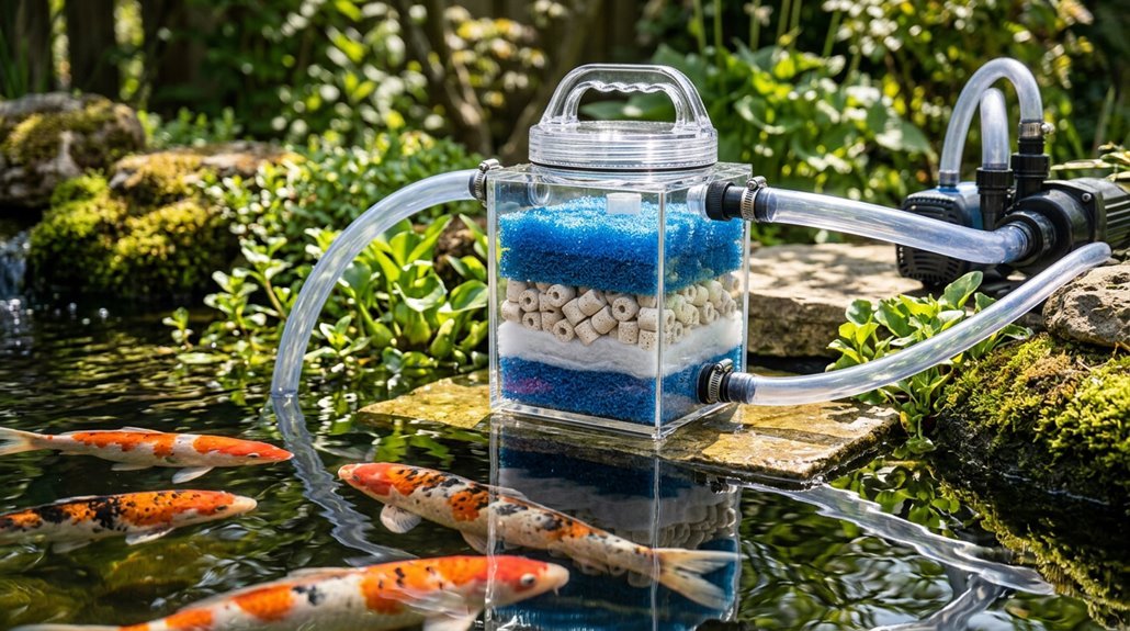 five steps to clean koi pond filter