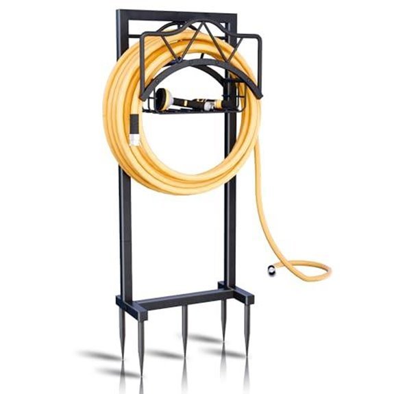 freestanding metal garden hose holder