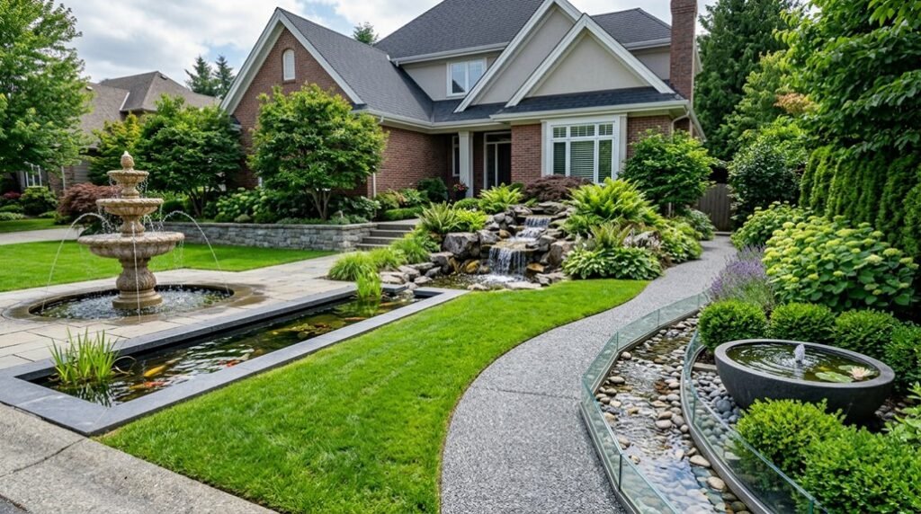 front yard water features boost curb appeal