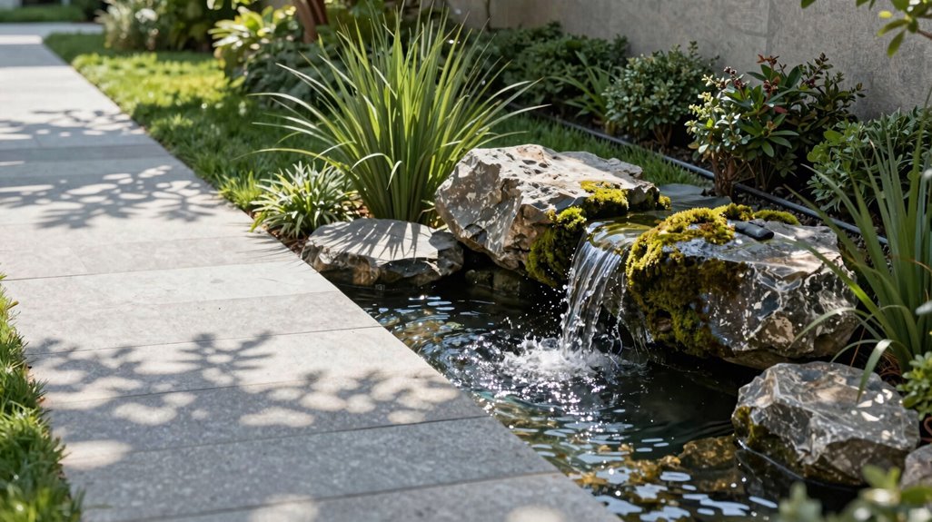 gentle sidewalk waterfall invitation