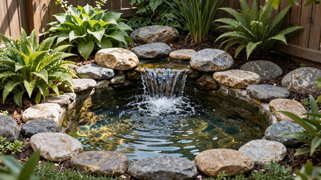 gentle stepped waterfall stream feature