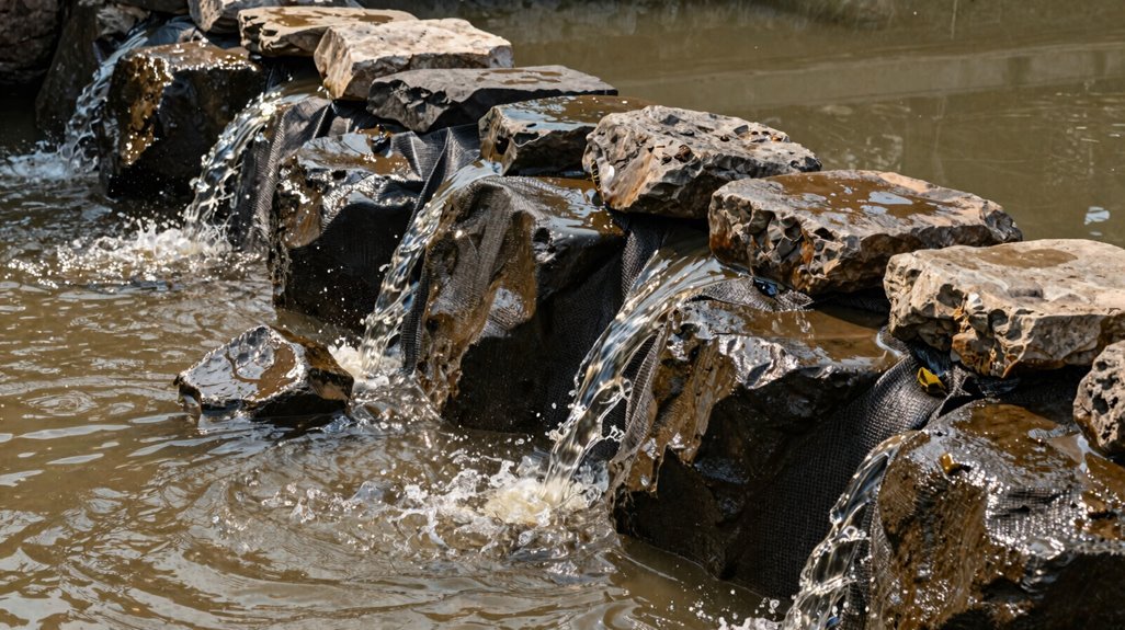 geotextile stabilizes mucky bases