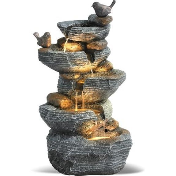 grepatio 5 tier waterfall fountain