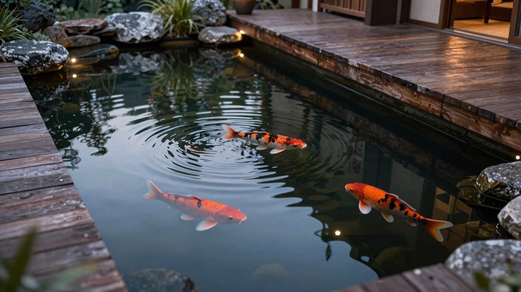 hidden pond retrofit on deck