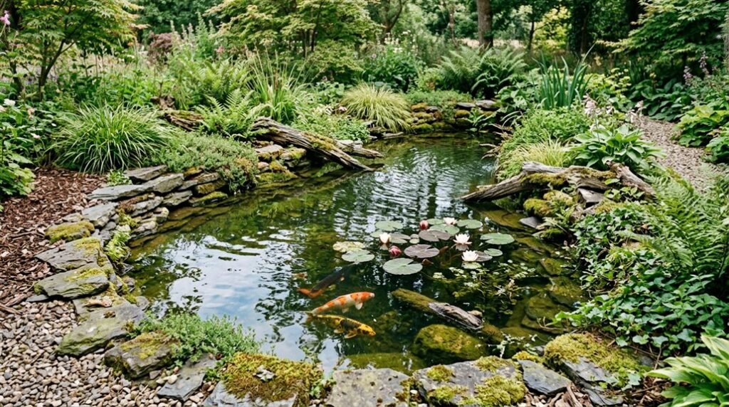 hide pond liner with natural camouflage