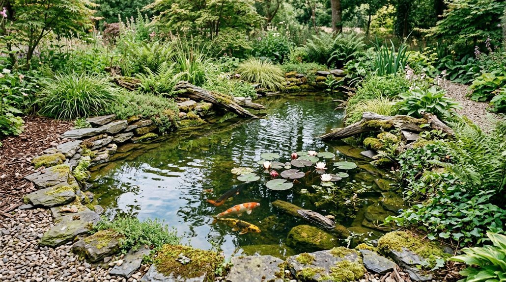 hide pond liner with natural camouflage