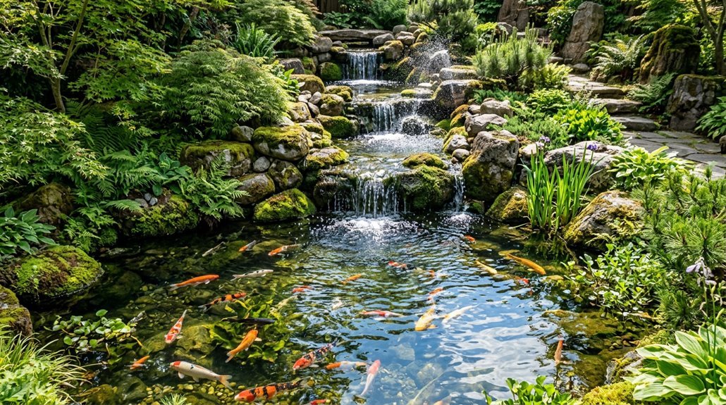 how to build koi pond waterfall