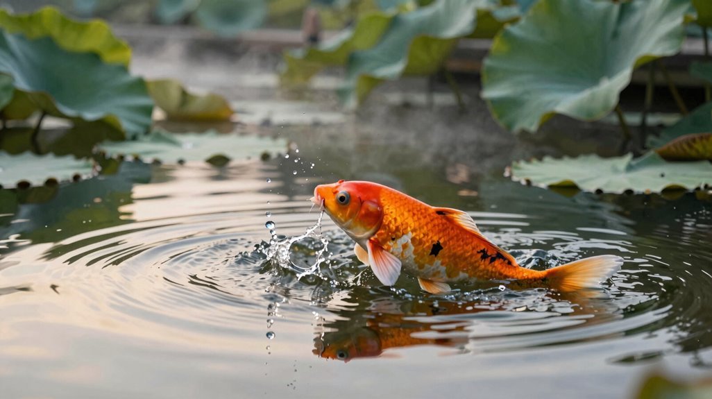 koi jump due to temperature fluctuations
