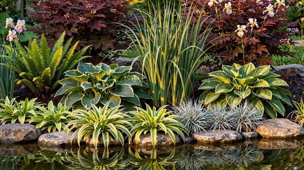 layered pond border planting strategy