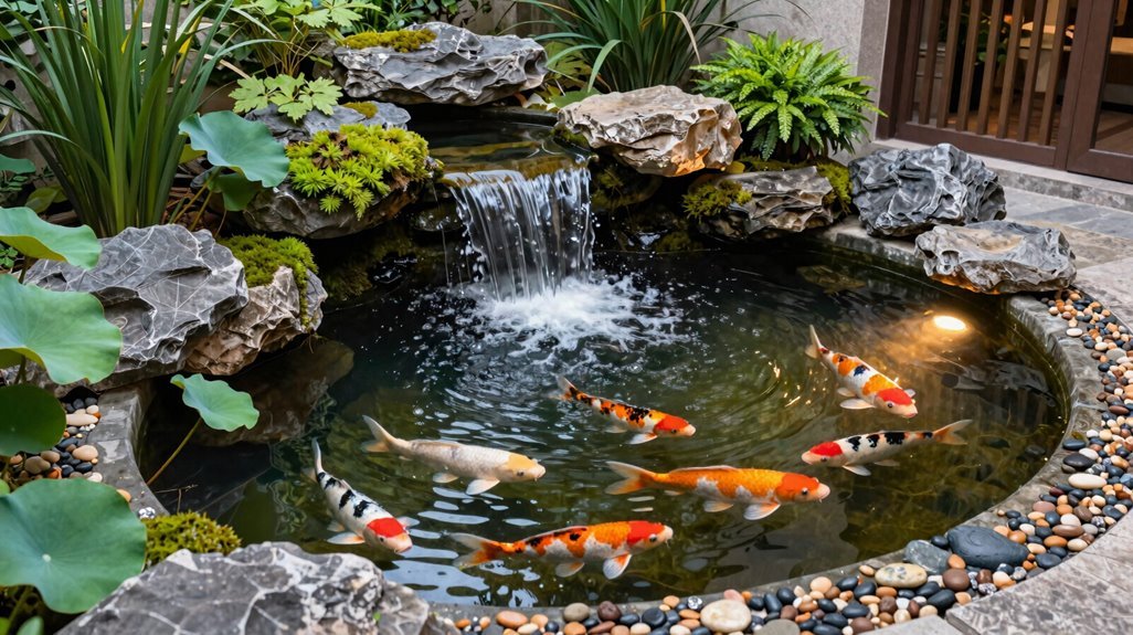 3 Koi Pond Design Ideas for Your Backyard Oasis 3 layered waterfall koi pond design