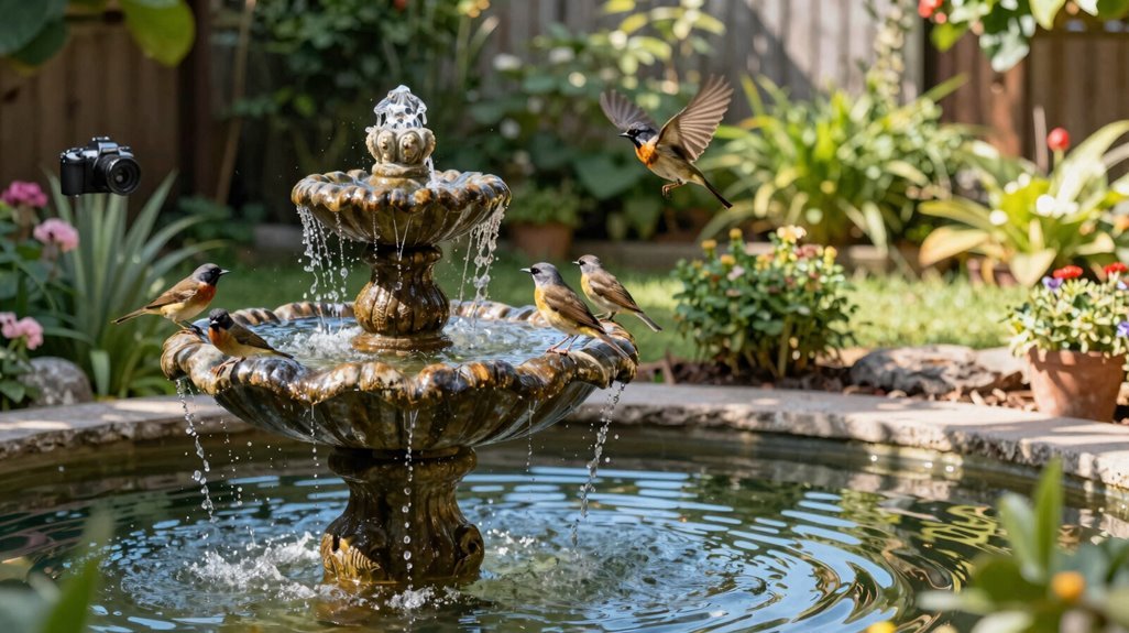 5 Yard Fountain Ideas for a Tranquil Backyard 4 medium oslo fountain attracts birds