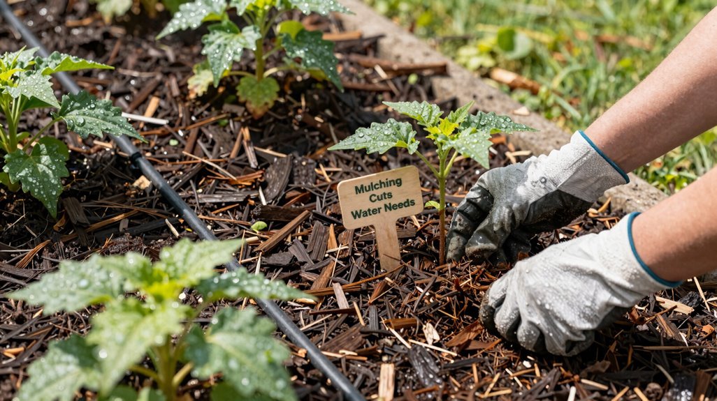 mulching preserves moisture reduces watering