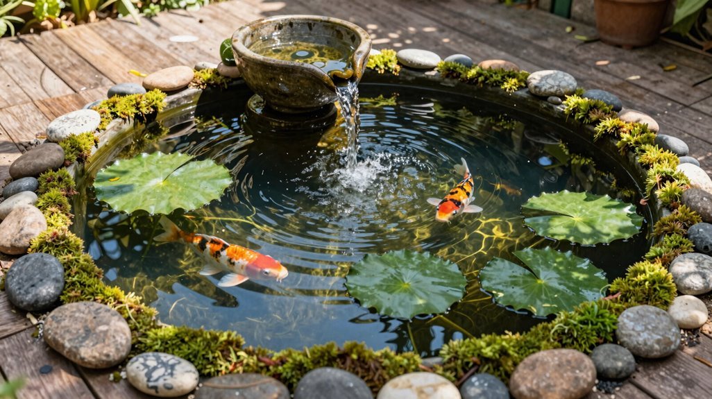 7 DIY Koi Pond Ideas That Transform Your Backyard 7 natural filtration via fountain pot setup