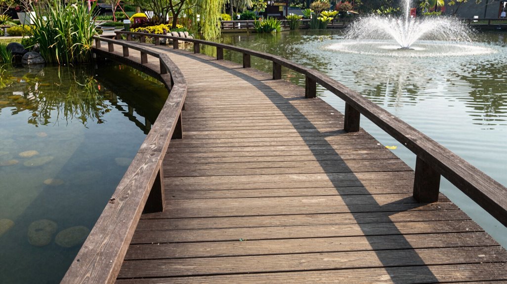 non slip bridge with drainage rails