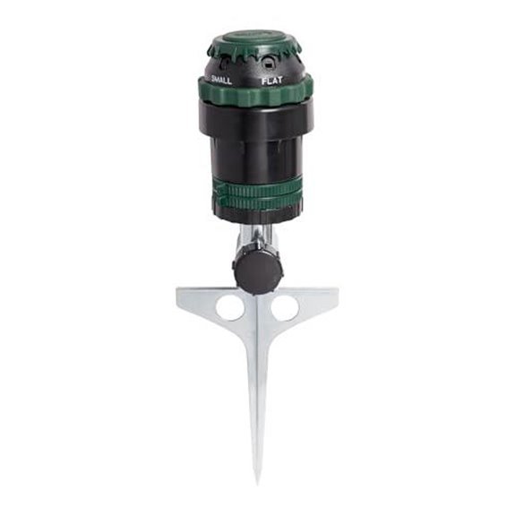 orbit h2o six gear drive sprinkler on metal t spike