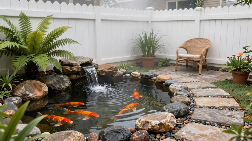 partial sun in ground koi pond placement