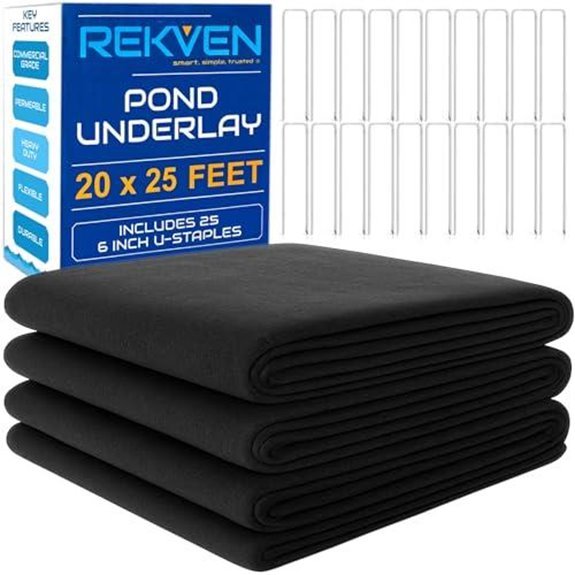 pond underlayment fabric dimensions