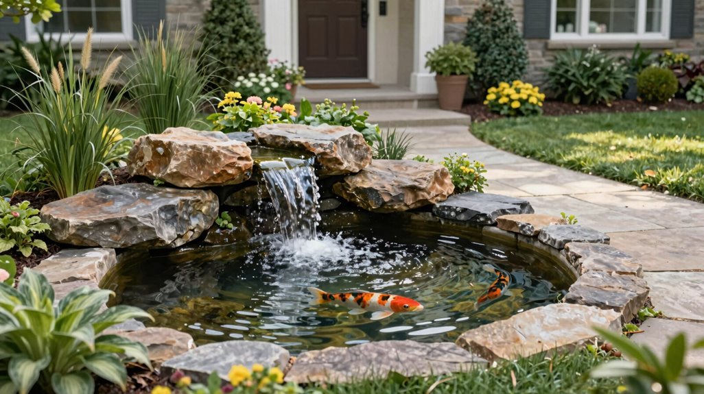 self sustaining front yard pond