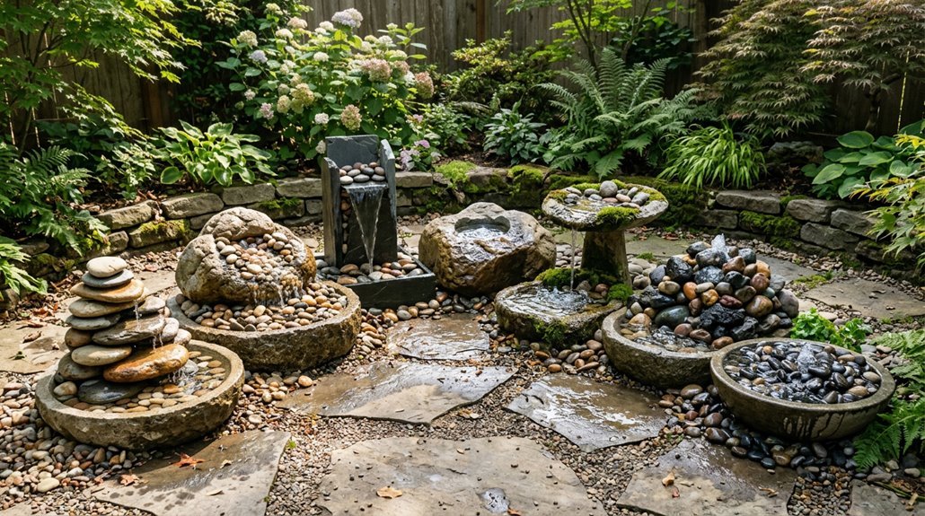 seven pebble fountain ideas backyard tranquil