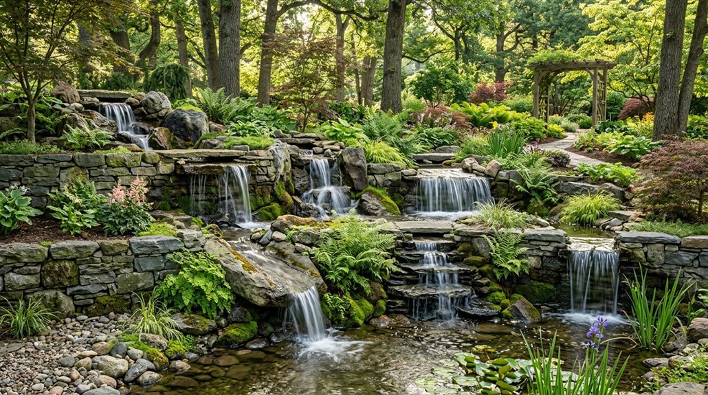 seven retaining wall waterfall designs