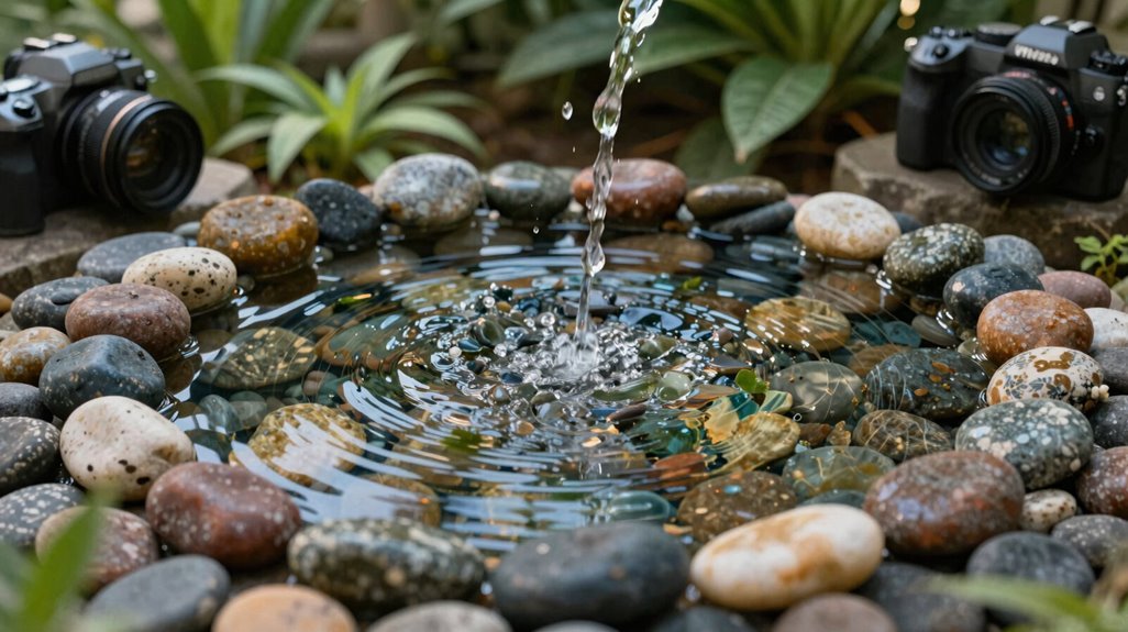 7 Pebble Fountain Ideas for a Tranquil Backyard 6 shaded fountain algae controlled water