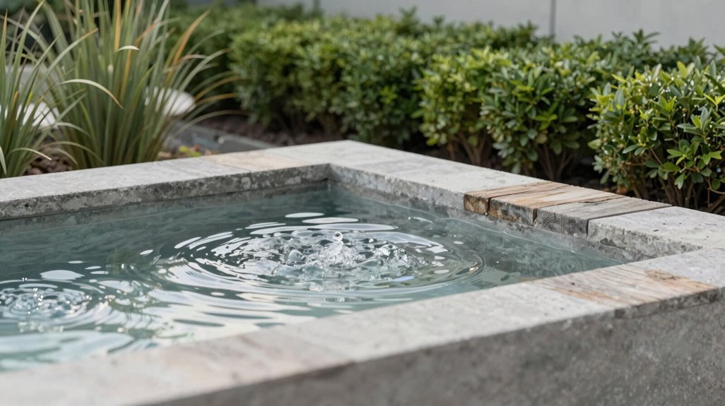 single bubbling minimalist fountain serenity